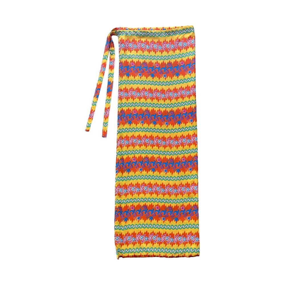 Vintage Colorful 90s Sarong Wrap Skirt